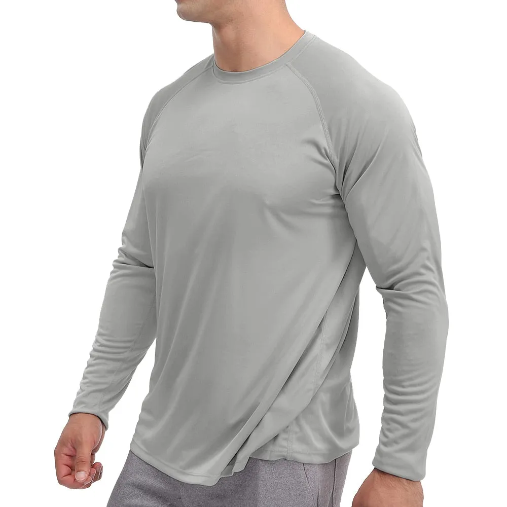 Sun Protection T-shirts Summer UPF 50  Men's Long Sleeve Quick Dry Athlectic Sports Hiking Performance T-shirts Tee Tops