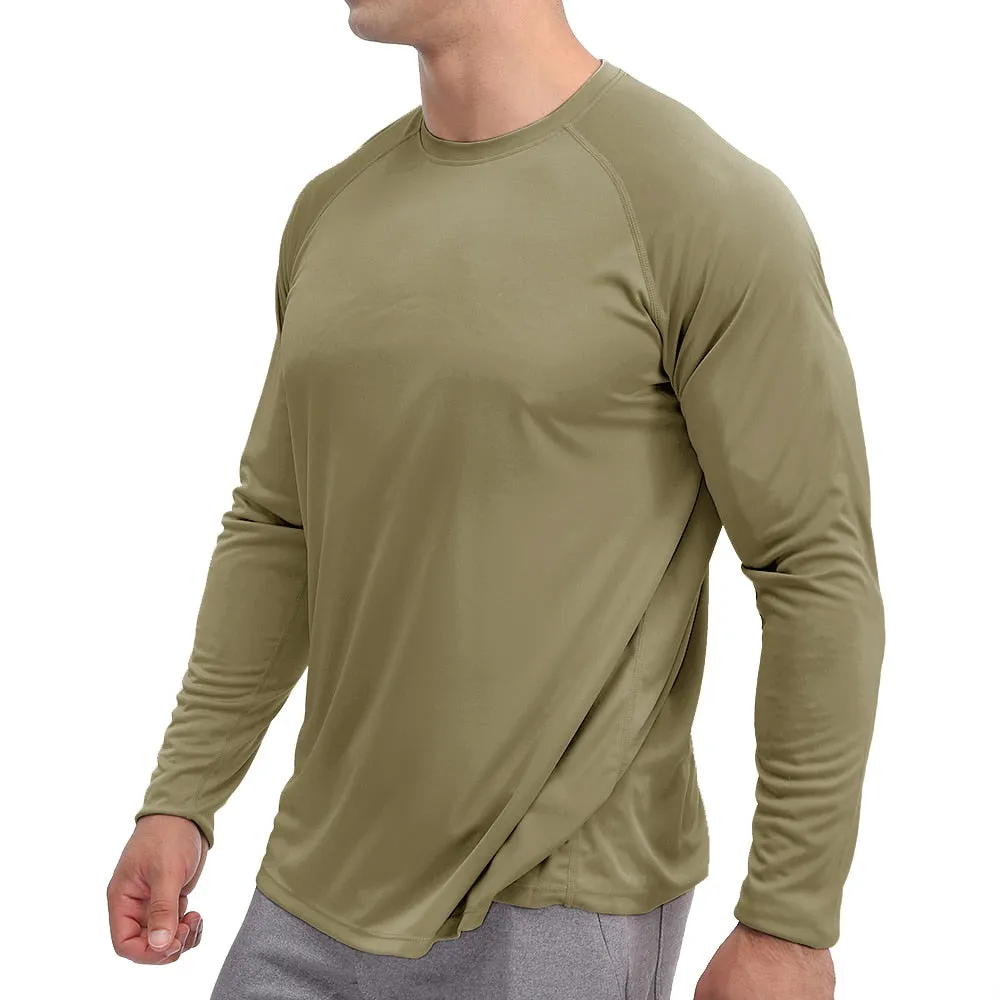 Sun Protection T-shirts Summer UPF 50  Men's Long Sleeve Quick Dry Athlectic Sports Hiking Performance T-shirts Tee Tops