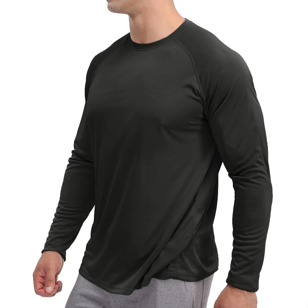 Sun Protection T-shirts Summer UPF 50  Men's Long Sleeve Quick Dry Athlectic Sports Hiking Performance T-shirts Tee Tops