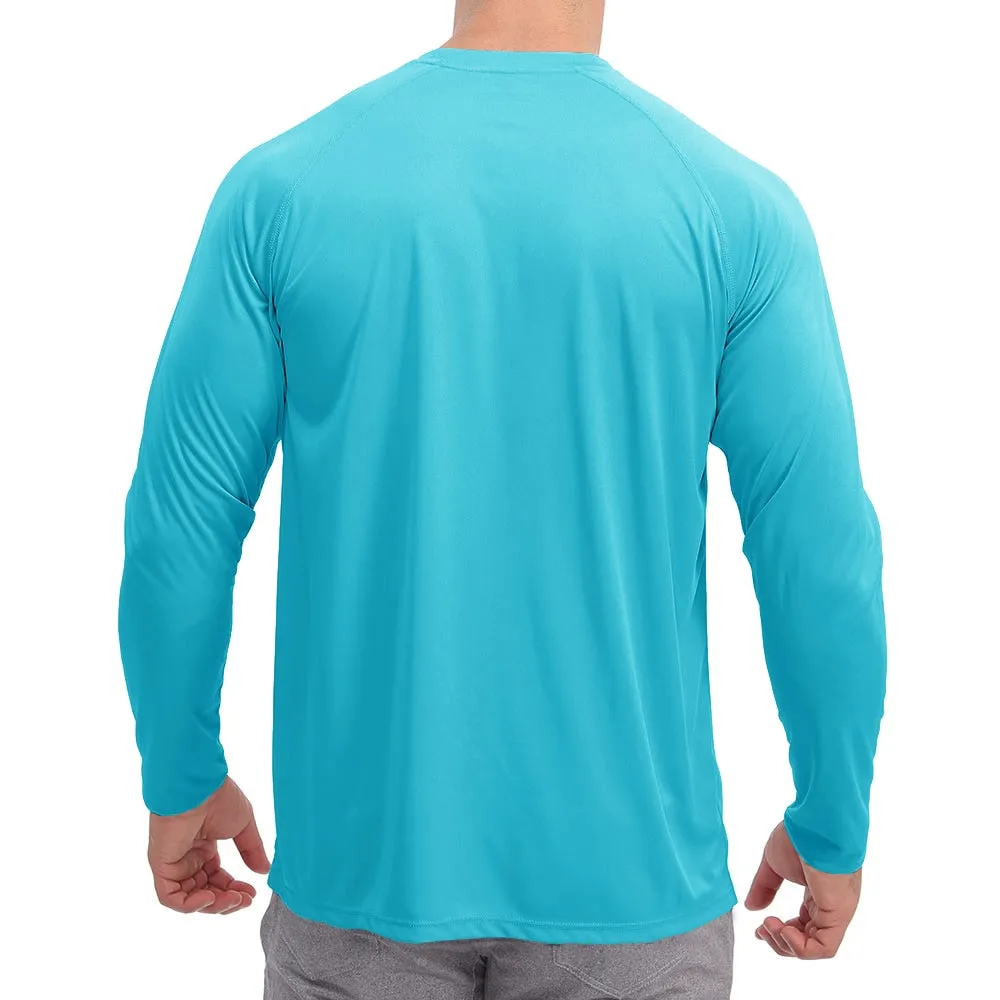 Sun Protection T-shirts Summer UPF 50  Men's Long Sleeve Quick Dry Athlectic Sports Hiking Performance T-shirts Tee Tops