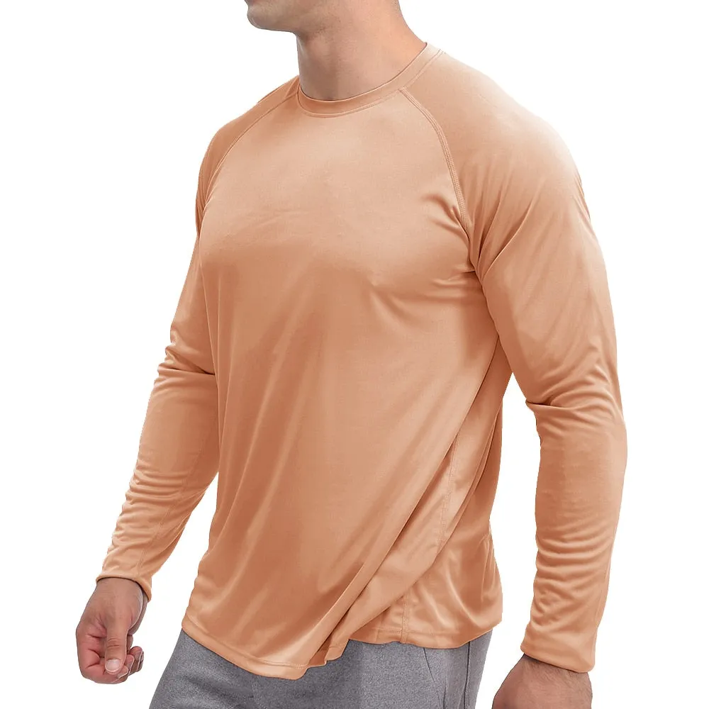 Sun Protection T-shirts Summer UPF 50  Men's Long Sleeve Quick Dry Athlectic Sports Hiking Performance T-shirts Tee Tops