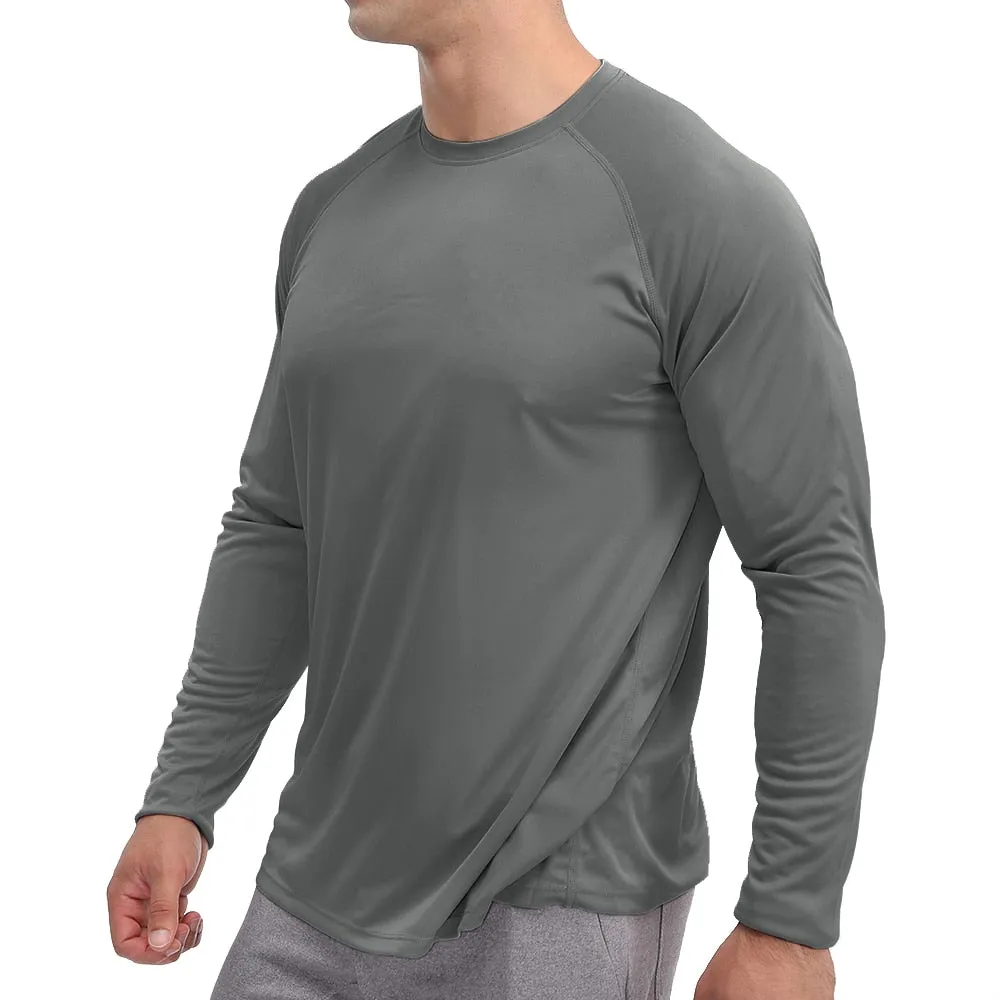 Sun Protection T-shirts Summer UPF 50  Men's Long Sleeve Quick Dry Athlectic Sports Hiking Performance T-shirts Tee Tops