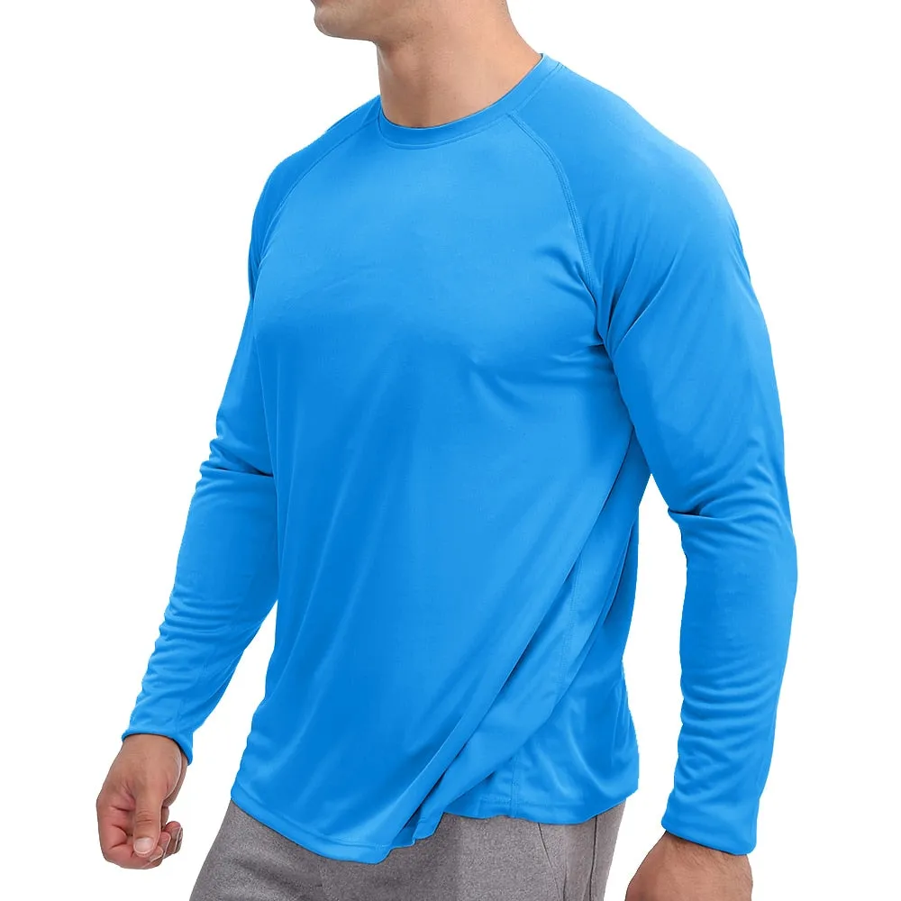 Sun Protection T-shirts Summer UPF 50  Men's Long Sleeve Quick Dry Athlectic Sports Hiking Performance T-shirts Tee Tops