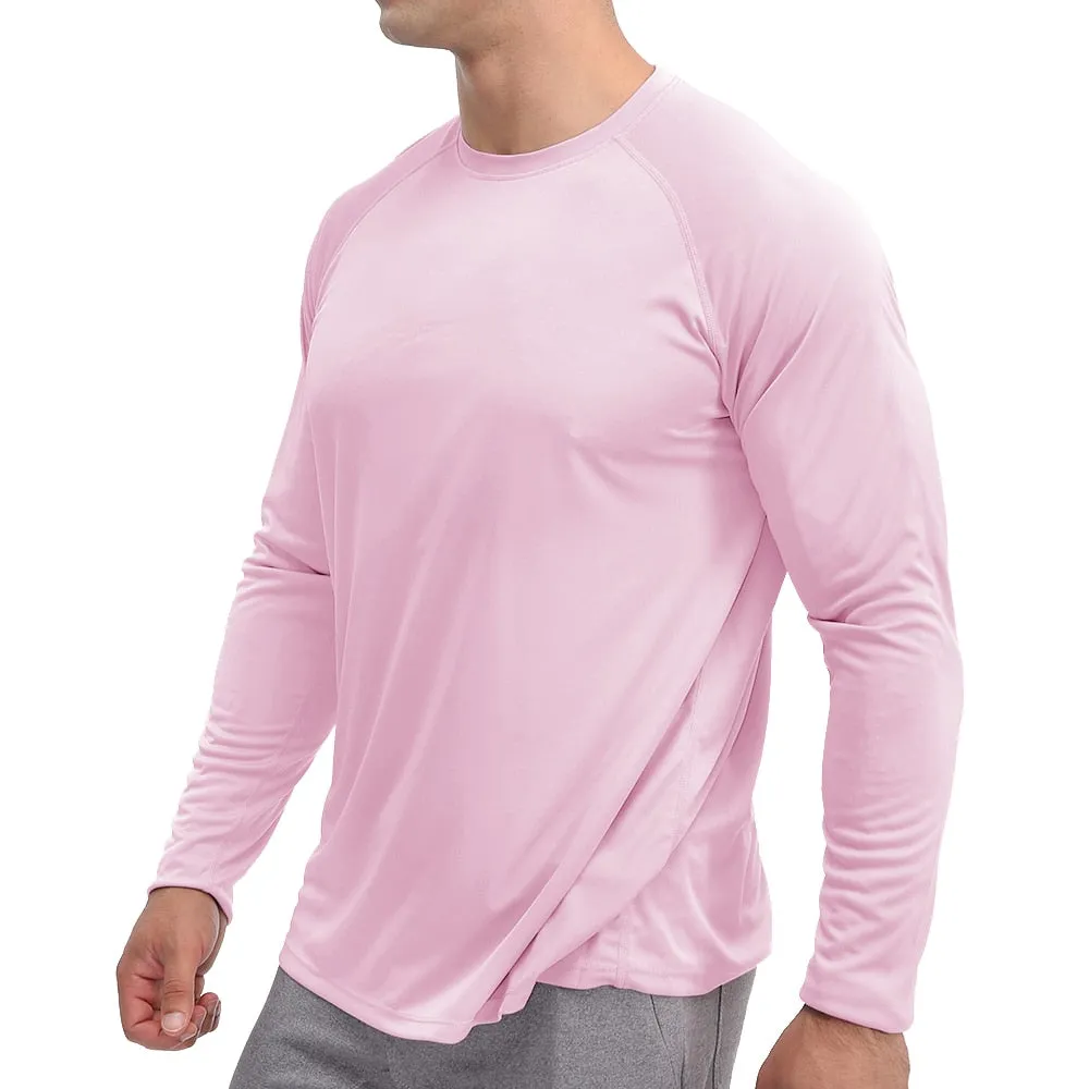 Sun Protection T-shirts Summer UPF 50  Men's Long Sleeve Quick Dry Athlectic Sports Hiking Performance T-shirts Tee Tops