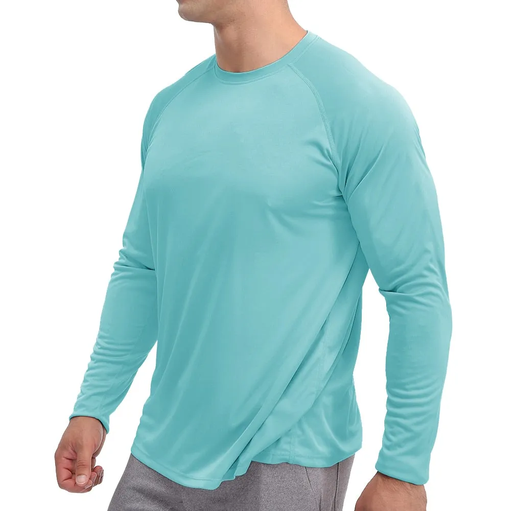 Sun Protection T-shirts Summer UPF 50  Men's Long Sleeve Quick Dry Athlectic Sports Hiking Performance T-shirts Tee Tops