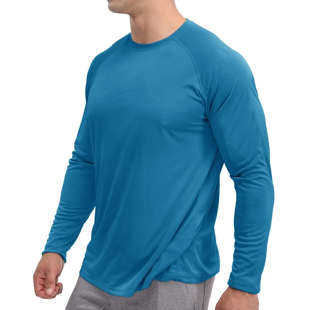 Sun Protection T-shirts Summer UPF 50  Men's Long Sleeve Quick Dry Athlectic Sports Hiking Performance T-shirts Tee Tops