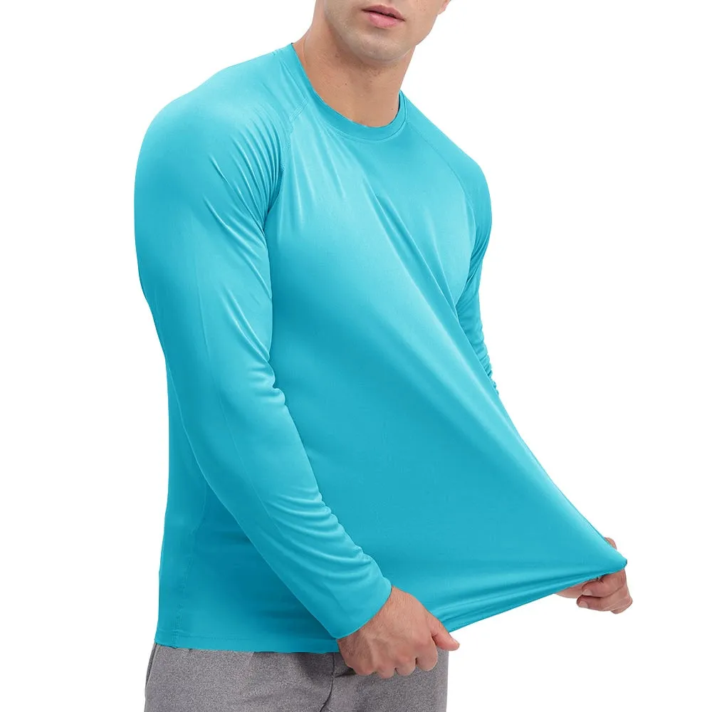 Sun Protection T-shirts Summer UPF 50  Men's Long Sleeve Quick Dry Athlectic Sports Hiking Performance T-shirts Tee Tops