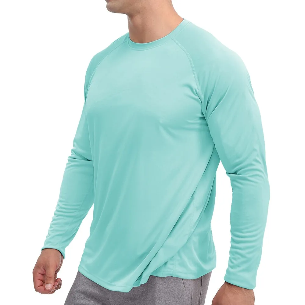 Sun Protection T-shirts Summer UPF 50  Men's Long Sleeve Quick Dry Athlectic Sports Hiking Performance T-shirts Tee Tops