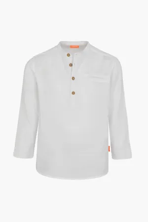 Sunuva Nehru Collar Boys Shirt - White