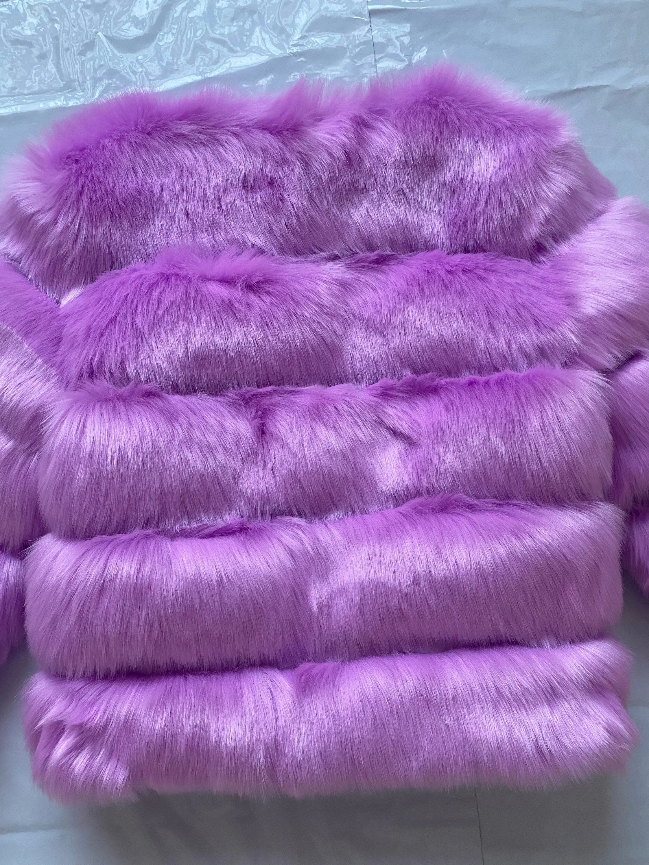 Violet Faux Fur Classic 5 Row Jacket