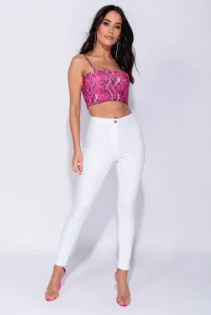 White High Waisted Skinny Jegging