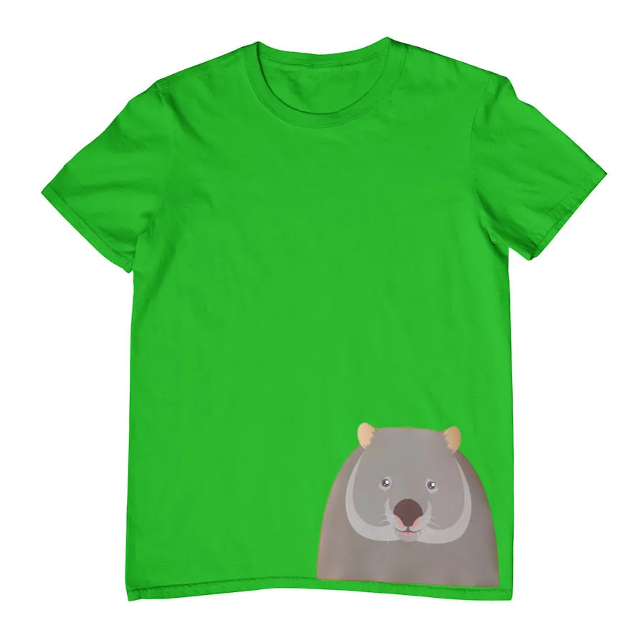 Wombat Face Hem Print Childrens T-Shirt (Various Colours)