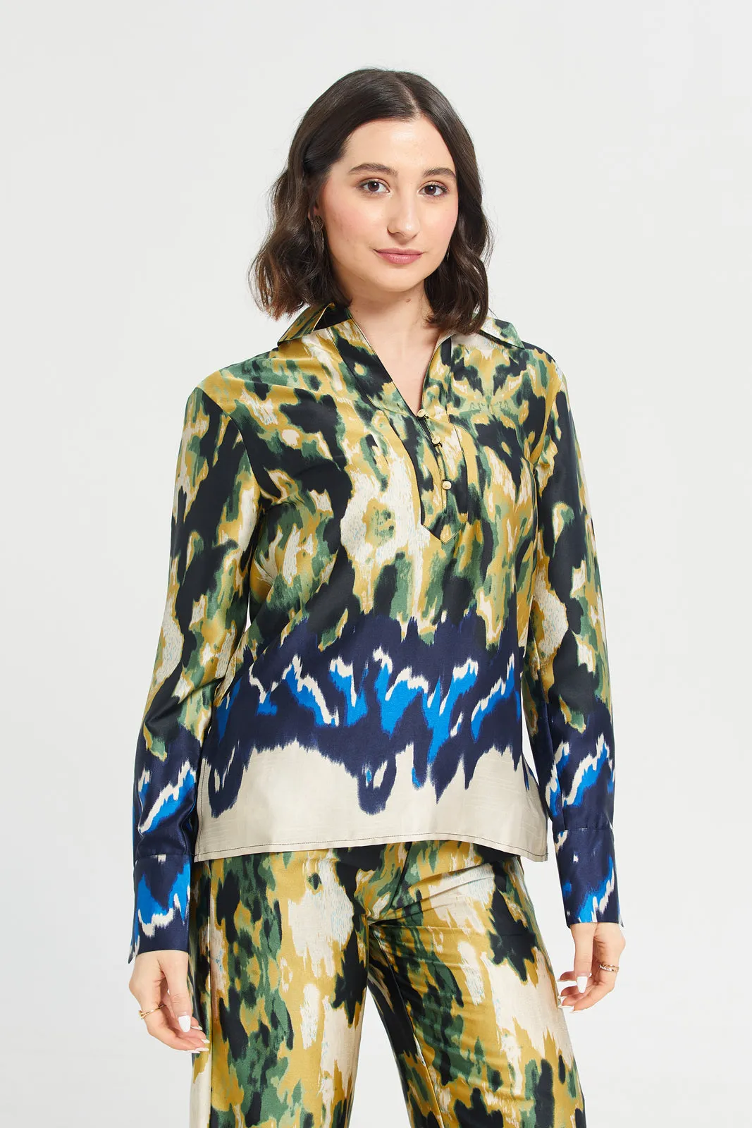 Women Green Printed Blouse