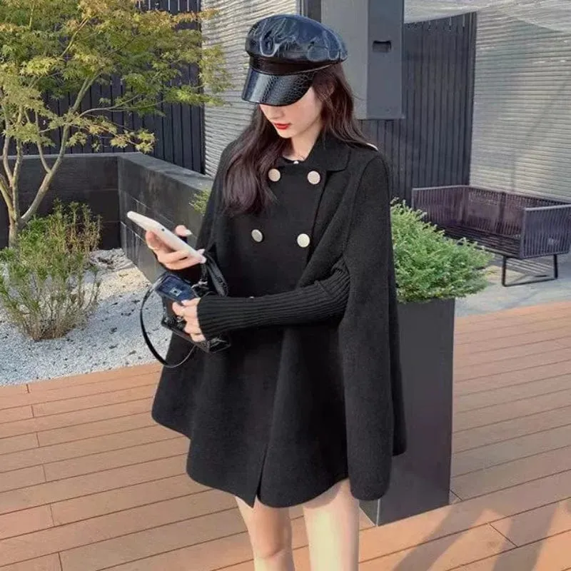 Women's Long Elegant Coat – Autumn Winter Casual Solid Cloak Outwear