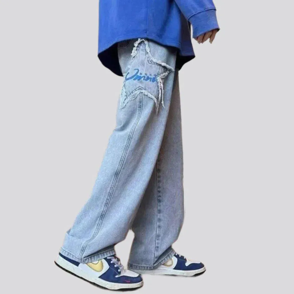 Y2k inscribed jeans
 for men