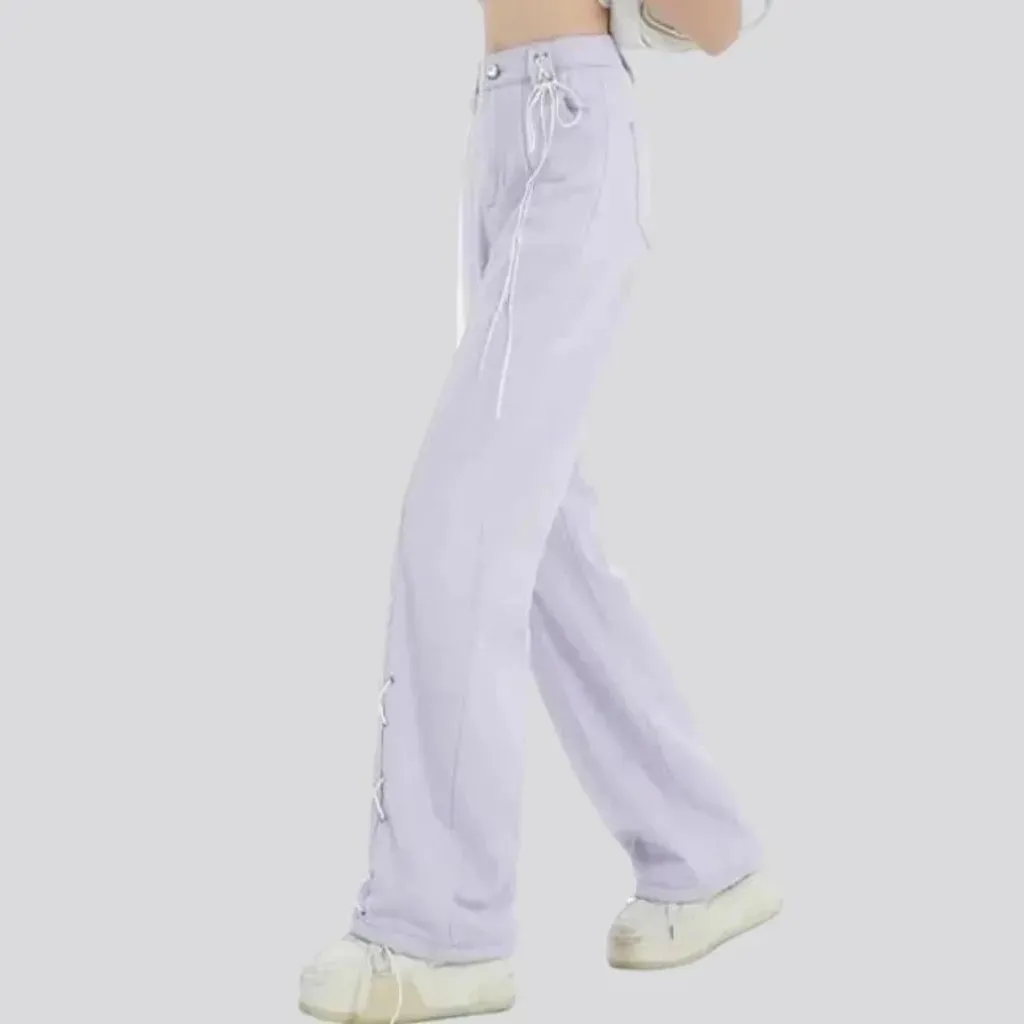 Y2k violet-hue jeans for ladies