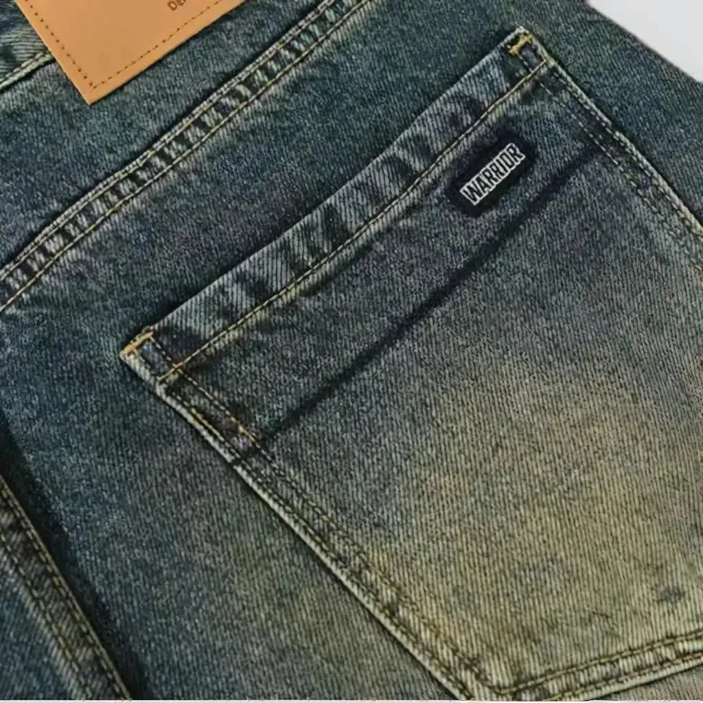 Yellow-cast medium-wash jeans
 for men